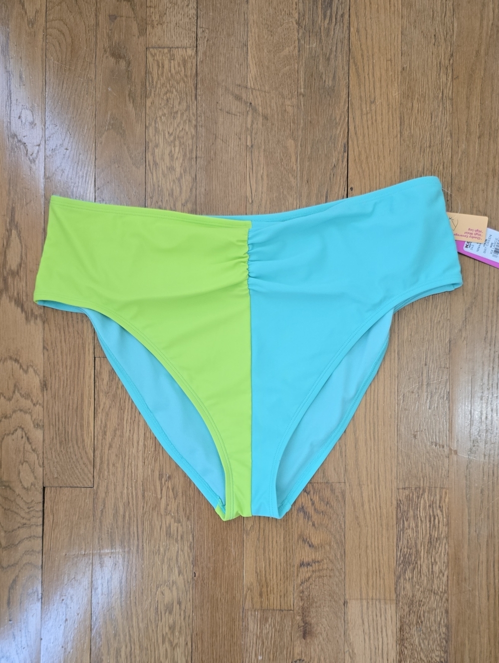 NINETY-NINE BRAND WOMAN'S JUNIOR YELLOW & GREEN BATHING SUIT BOTTOM SIZE XXL
